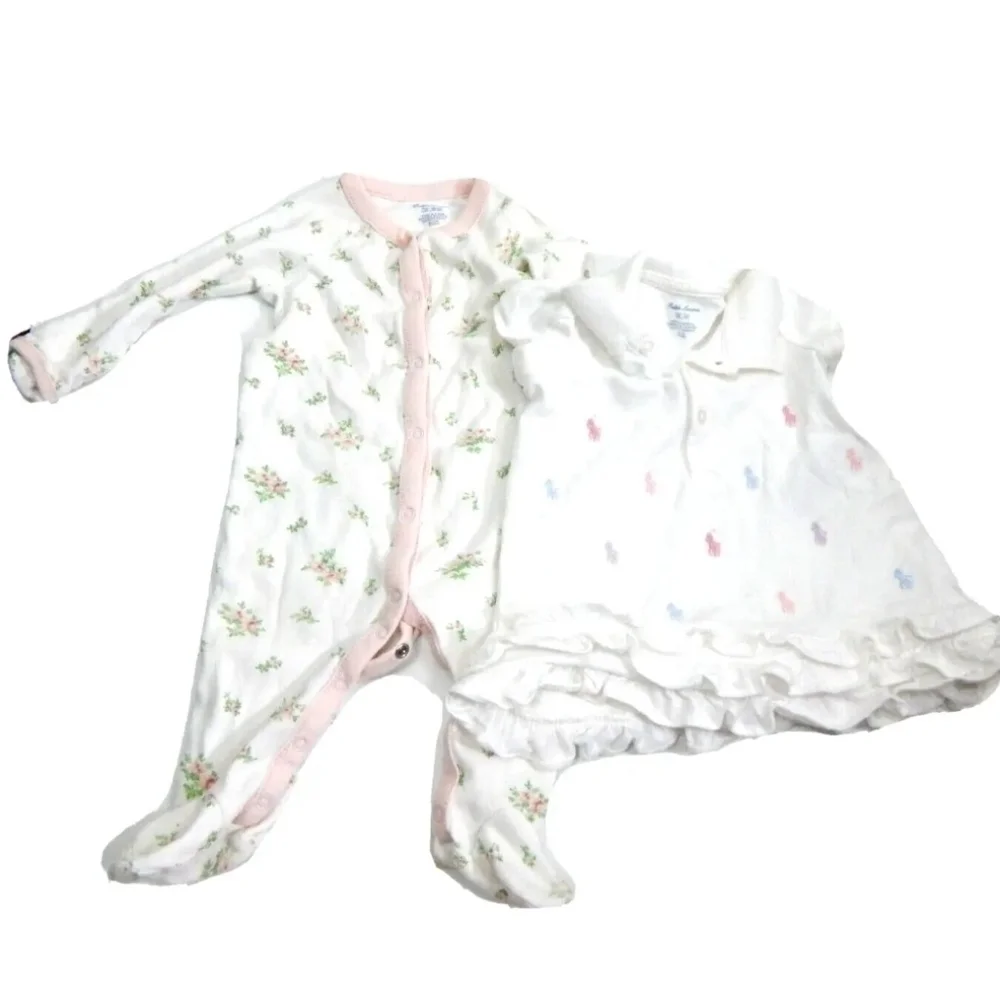 Ralph Lauren Baby Girls Bundle Dress Sleeper